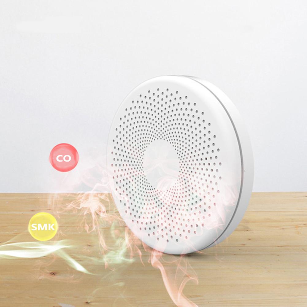 Tuya WiFi 2 в 1 интеллектуальный детектор дыма угарного газа детекторы газов CO звуковая вспышка