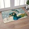1Pcs Anti Fatigue Kitchen Rugs Snowy Blue Peacock  Print Waterproof Non-Slip Thick Cushioned Kitchen Mat Heavy Duty Comfort Standing Mat for Kitchen