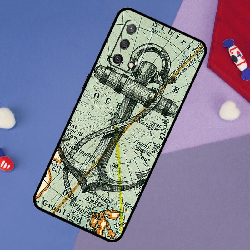 Anchor Sea Beach Case For Oppo A17 A60 A40 A80 A16 A76 A96 A98 A58 A78 A18 A38 A57 A74 A54 A94 A15 A5 A6 Pro