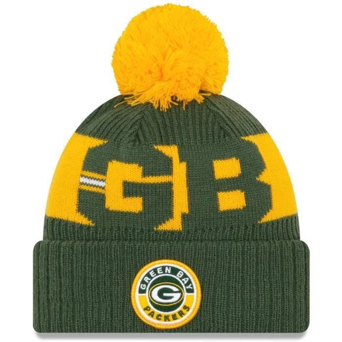 New Era Nfl Sur Terrain Ligne De Touche Bonnet - Vert Bay Emballeurs