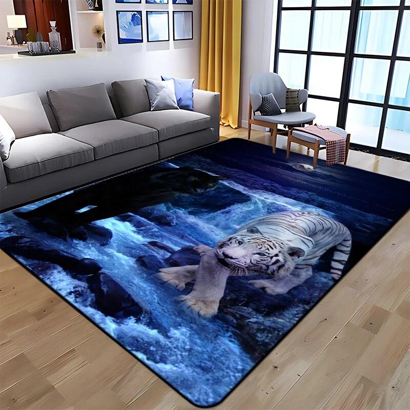 Ковер с принтом тигра и животного, домашний ковер, детская комната, стул для гостиной, прикроватный современный простой напольный коврик, кавайный ковер