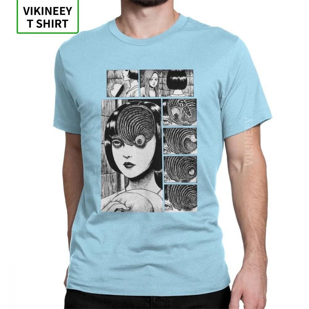 Футболка Uzumaki Junji Ito с изображением ужасов и манги, футболки унисекс с короткими рукавами, новые футболки из хлопчатобумажной ткани, дизайн одежды, футболки