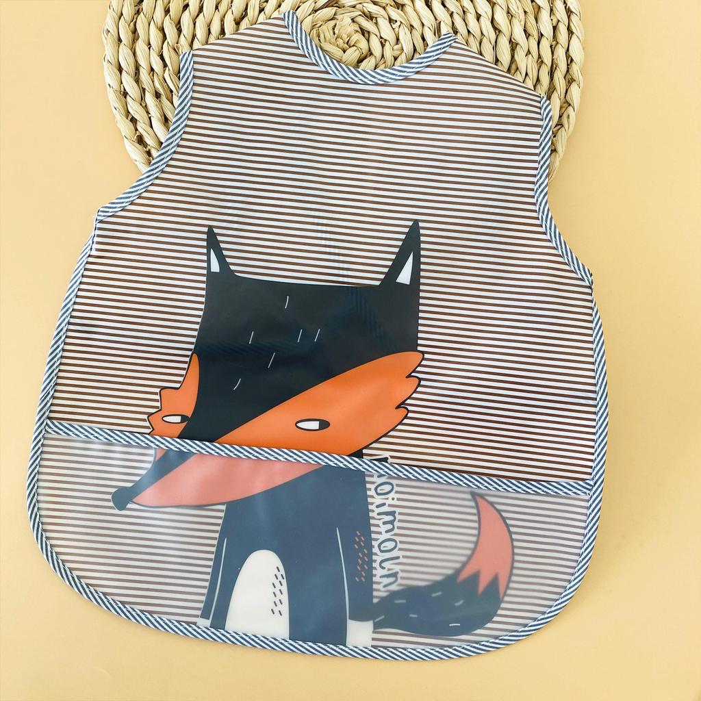 Adjustable Baby Bibs EVA Waterproof Lunch Feeding Bib Burp Cloths Cartoon Animal Children Apron