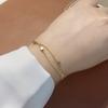 Двухслойный квадратный браслет из титановой стали «Змеиная кость» для женщин, украшение в стиле легкой роскоши