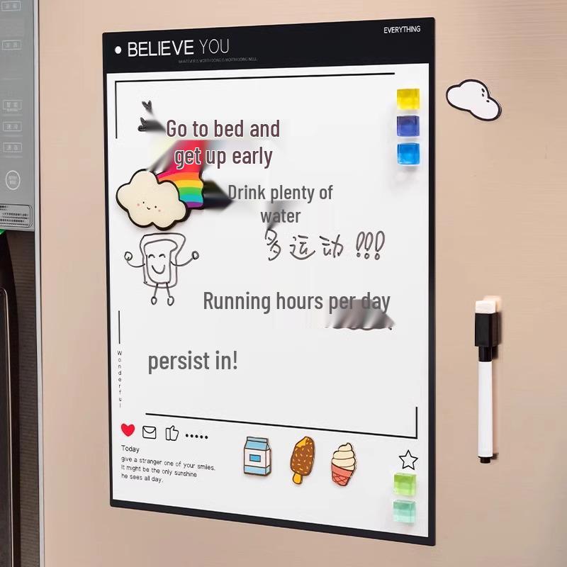 Магнитная доска для записей на холодильник, стираемая мелом, наклейка-доска для заметок.