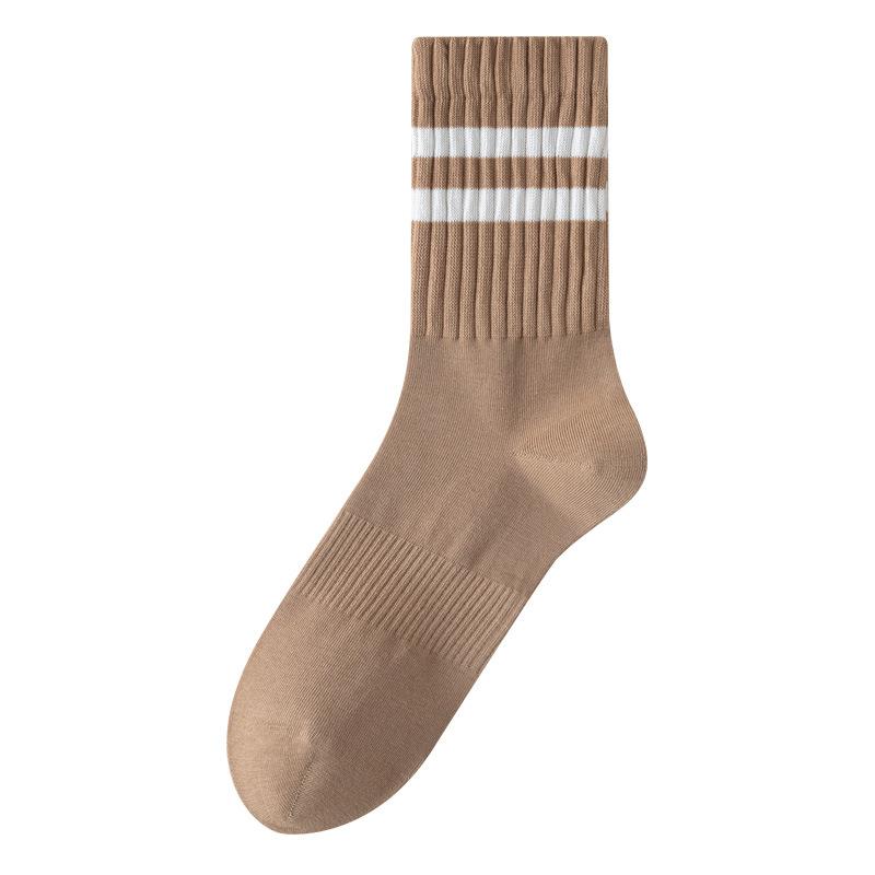 Мужские зимние полосатые носки до середины икры, бесшовные свободные длинные носки, антибактериальные носки, устраняющие запах, черные длинные носки, мужские осенне-зимние носки