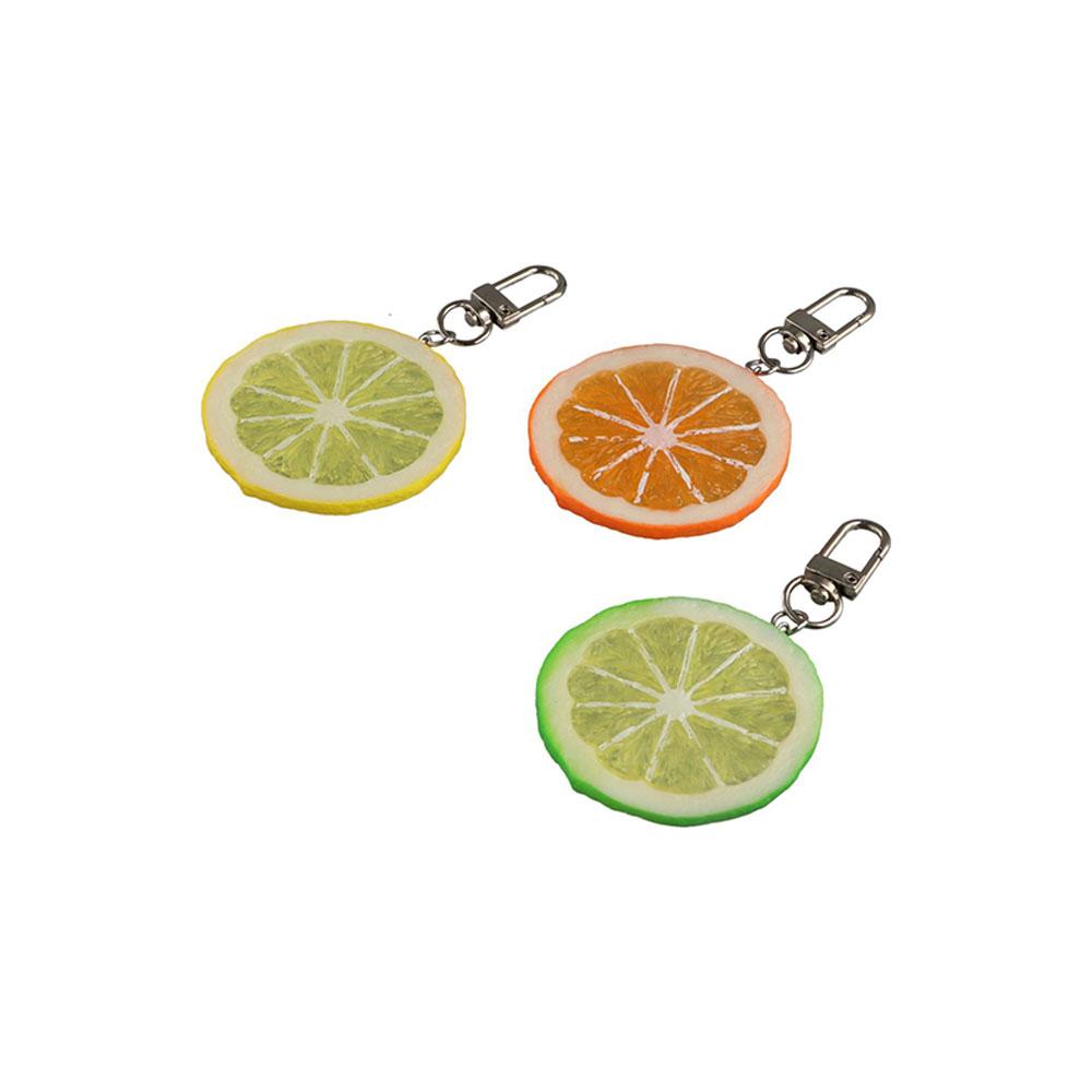 Food Lemon Slice Key Chain Orange Slice Simulation Food Key Ring Creative Hot-dog Pendant  Girls