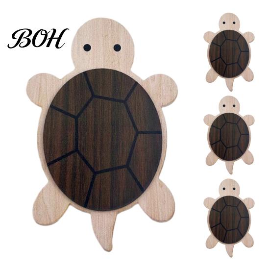 Durable Coasters for Tea Room Turtle/Butterfly Wooden Coffee Mugs And Cups, Heat Resistant Decorative Carved Wood Pads Table Mats, Insulation Pad Home