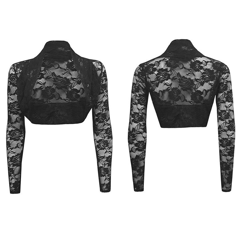 Floral Lace Shrug Wedding Bolero Long Sleeve Coat Cardigan Crop Top