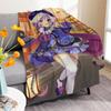 Cartoon Air Conditioning Blanket Genshin Impact Blanket Carved Fine Flannel Animation Dormitory Nap Blanket
