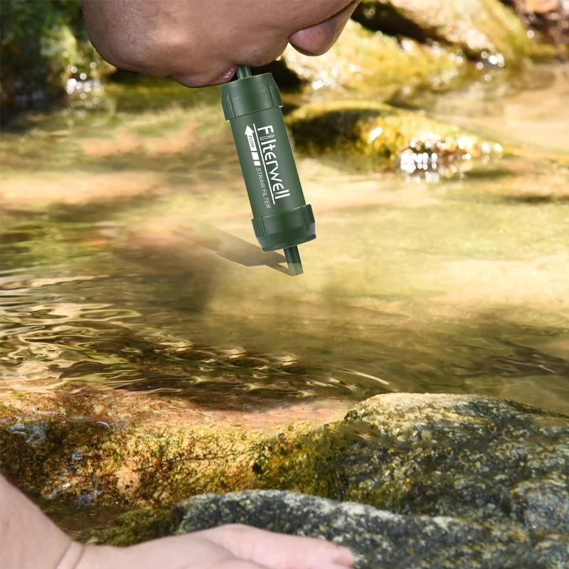 Уличный мини-фильтр для воды в виде соломинки для кемпинга, очистки воды для выживания или чрезвычайных ситуаций, портативный очиститель воды для кемпинга и походов.