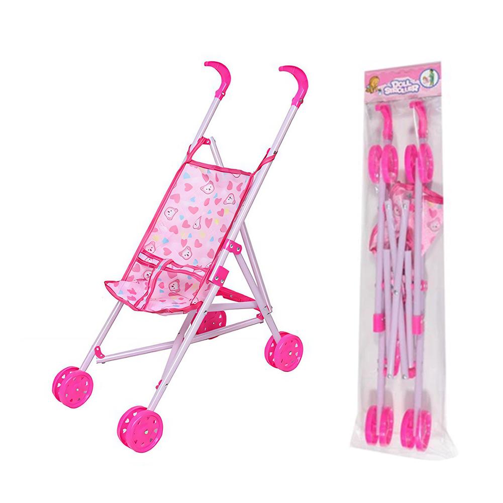 Розовая кукольная коляска для малышей, обучающая игрушка, многофункциональная, устойчивая, для маленьких детей, безопасные куклы, аксессуары A5T6