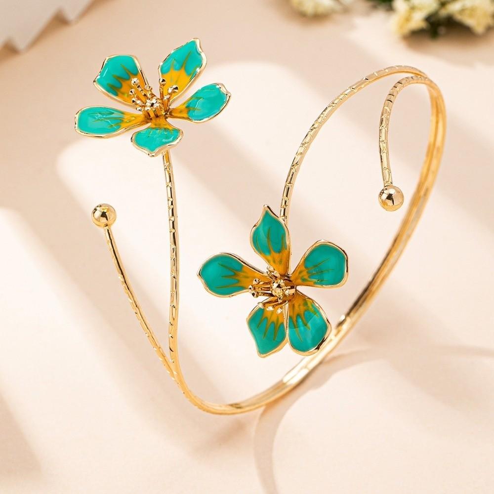 Adjustable Opening Arm Bracelet Floral Arm Ring Arm Cuff Bracelet  for Parties & Special Occasions