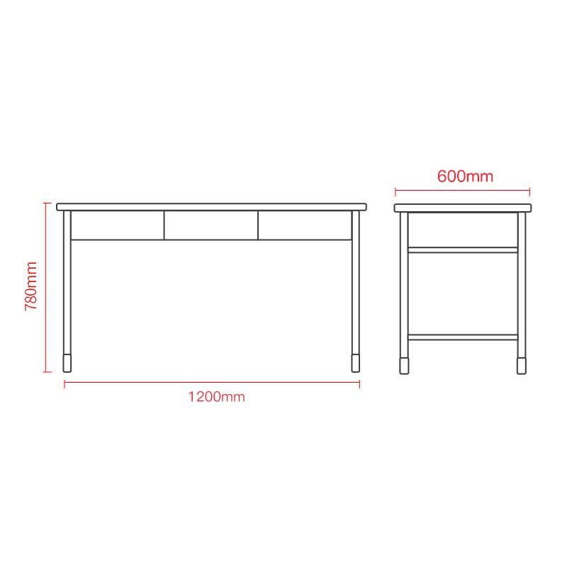 Jingdun Three-Drawer Multi-Purpose Desk
