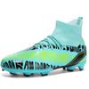 Football Shoes Boots Text Pattern High-top Long Nail Tie High Elastic Socks Training Artificial Grassland Children's Football Boots