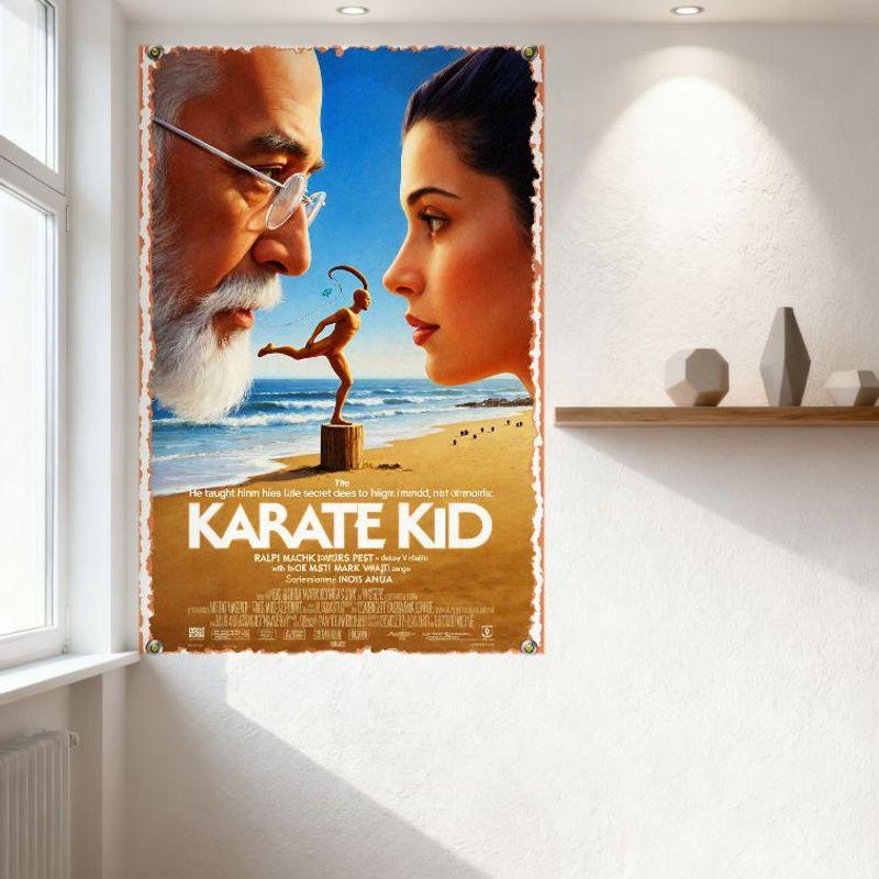 The Karate Kid Vintage Metal Tin Sign Movie Poster Wall Decor for Man Cave Bar Home Decoration