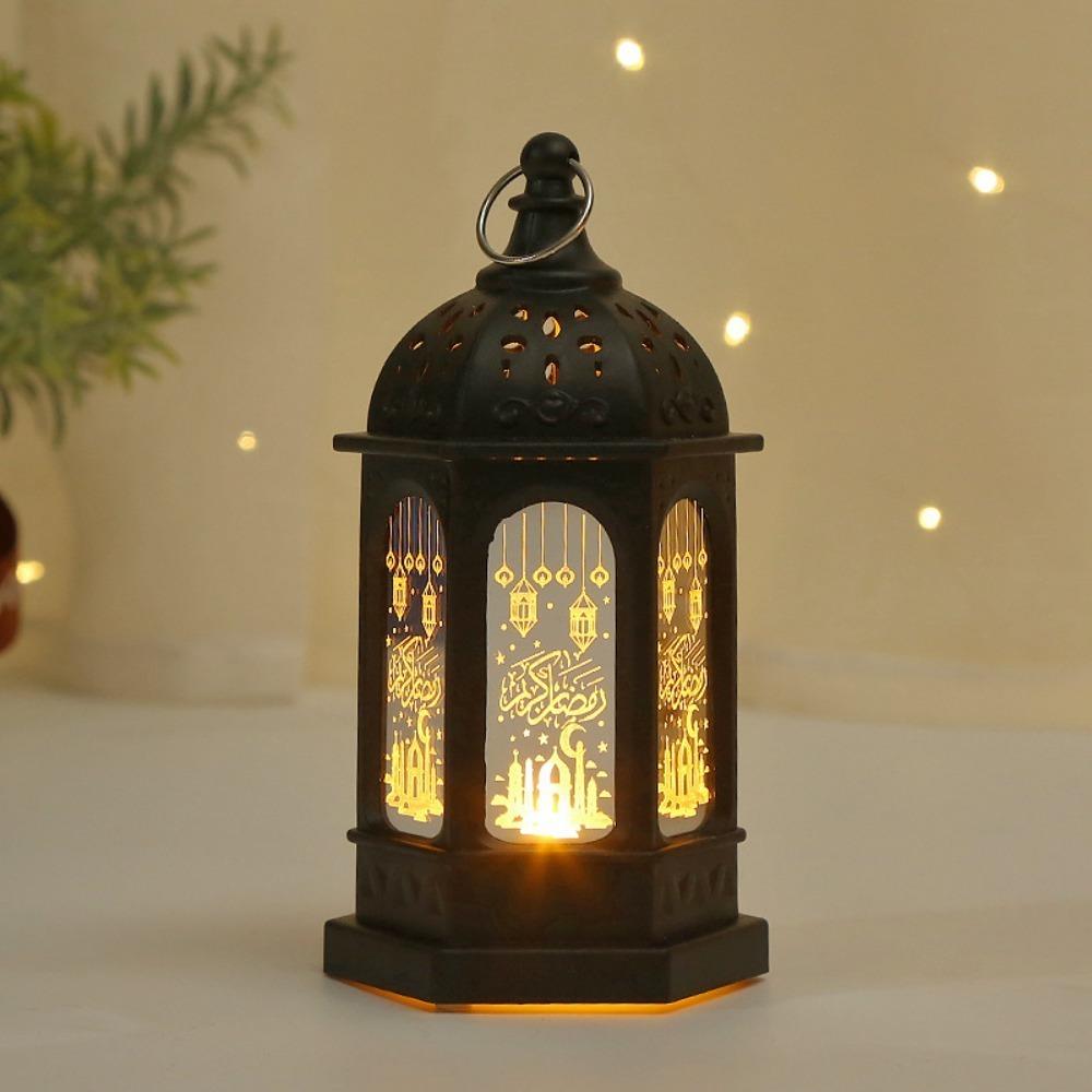 Стиль Марокко EID Mubarak Светодиодный Свет Европейский Ретро Минималистичный Дизайн Светодиодный Фонарь Свет Звезда Форма Луны Подсвечник Лампа