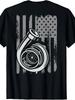 Turbo Tuner Car Enthusiast T-Shirt with US Flag & Turbocharger Graphic - Retro Racing Drifting Tee for Men & Women (S-4XL) 180GSM Heavyweight Casual S