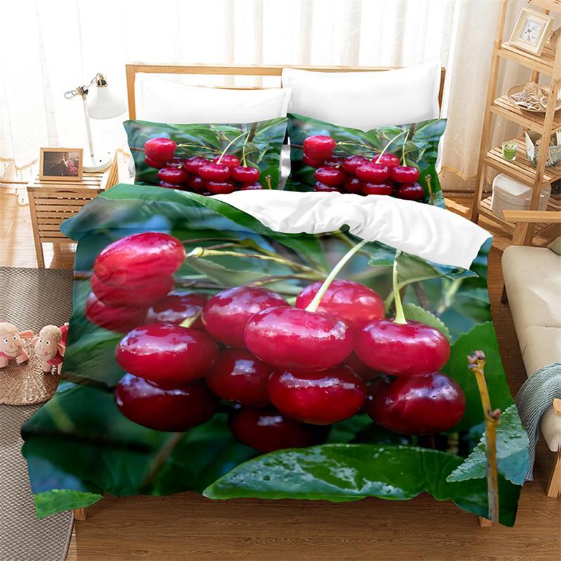Постельное белье «Сладкая вишня» Прекрасный детский пододеяльник для мальчиков, Покрывало для девочек Роскошное постельное белье Комплект пододеяльника размера кинг/квин