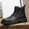 Genuine Leather Men's Formal Leather Boots Winter Outdoor Casual Shoes Platform Ankle Boots Luxury Motorcycle Boot Chelsea Boots