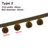 5M/25M 30mm Ball Pom pom Trim 48mm Width Fringe Ribbon Sewing Decoration Pompom Tassel for Pillow Curtain Tablecloth DIY Craft