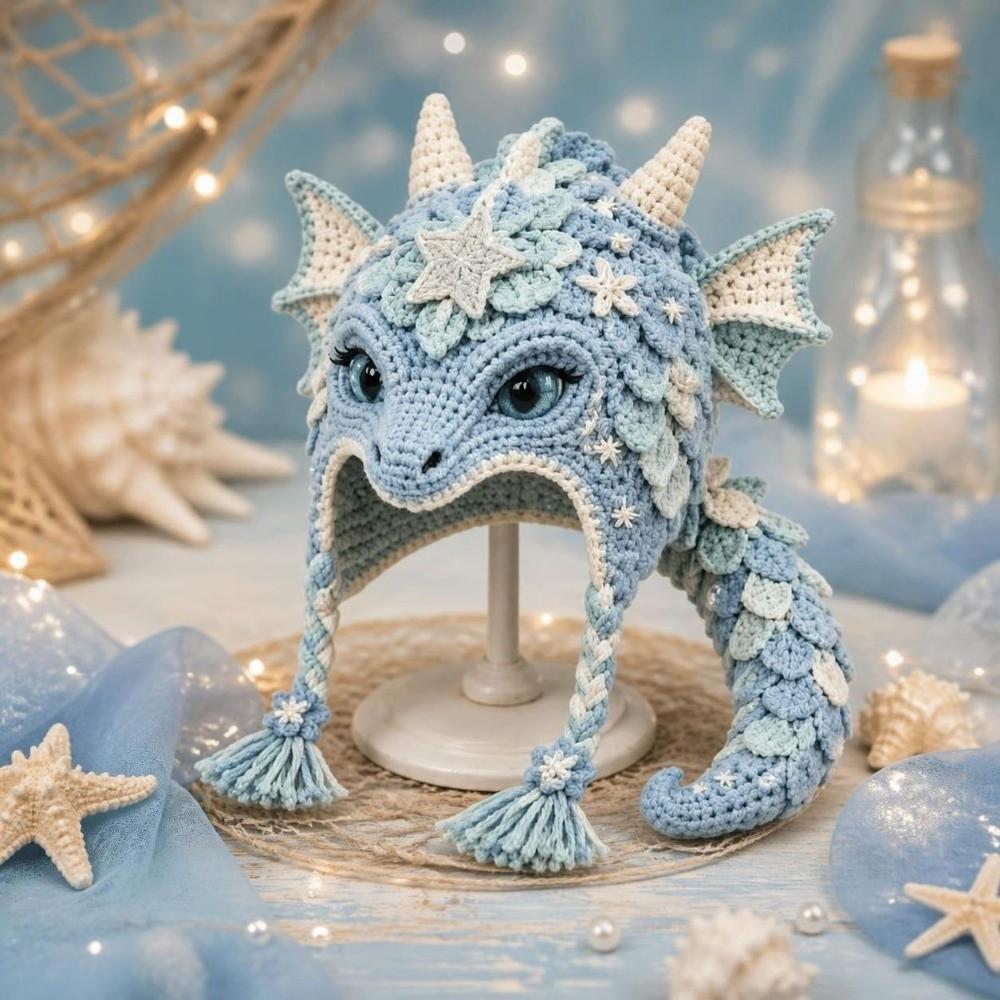 Cattle DIY Crochet Hat Kit Sheep Christmas Hat Kit Headdress Making Kit for Adults Teens Seniors