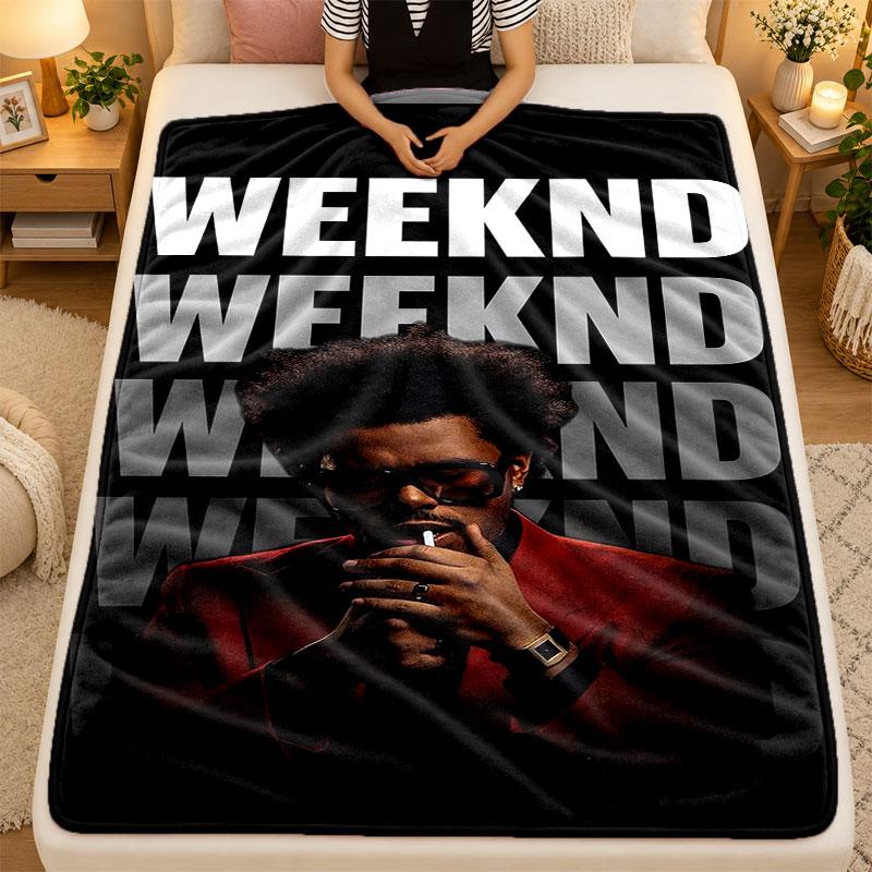 Flannel BlanketThe Weeknd Warm Soft Throw Blanket for Indoor Sofa Bed Living Room Use