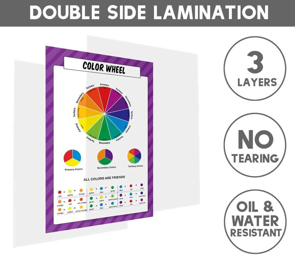 Traceease Образовательный плакат для начальной школы, упаковка из 25 больших ламинированных детских обучающих плакатов размером 11 x 17 дюймов