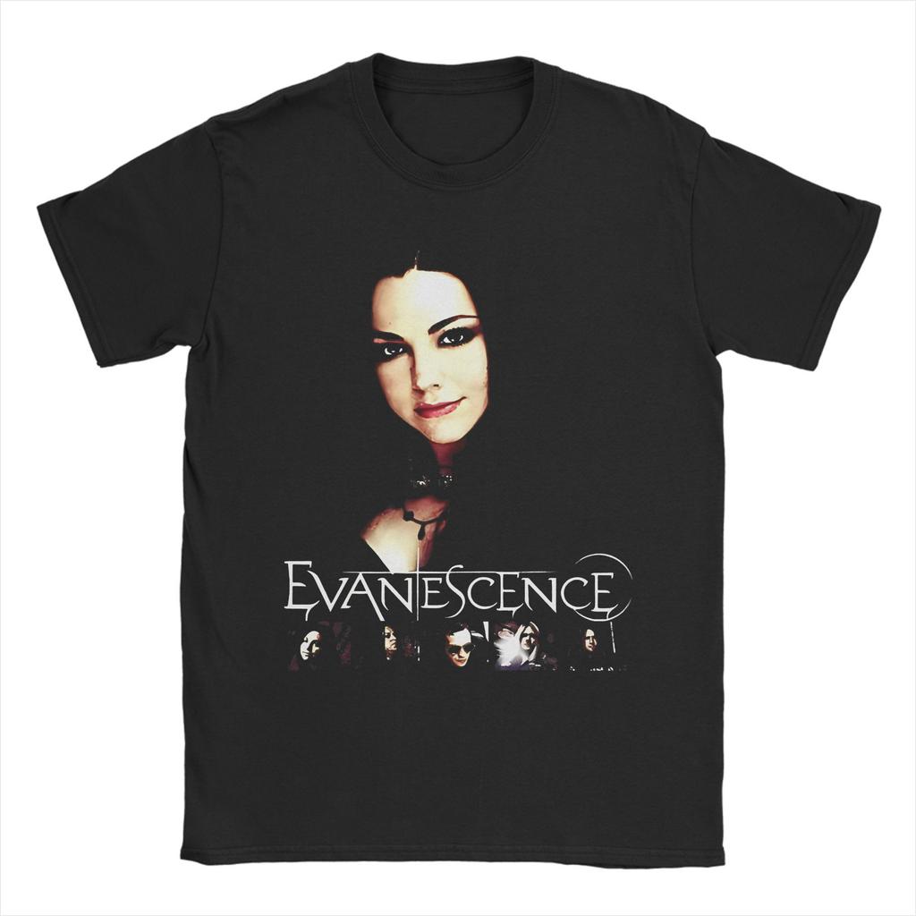 Повседневная футболка Evanescence для мужчин 100% хлопок, короткий рукав, рок-группа, круглый вырез, летний топ