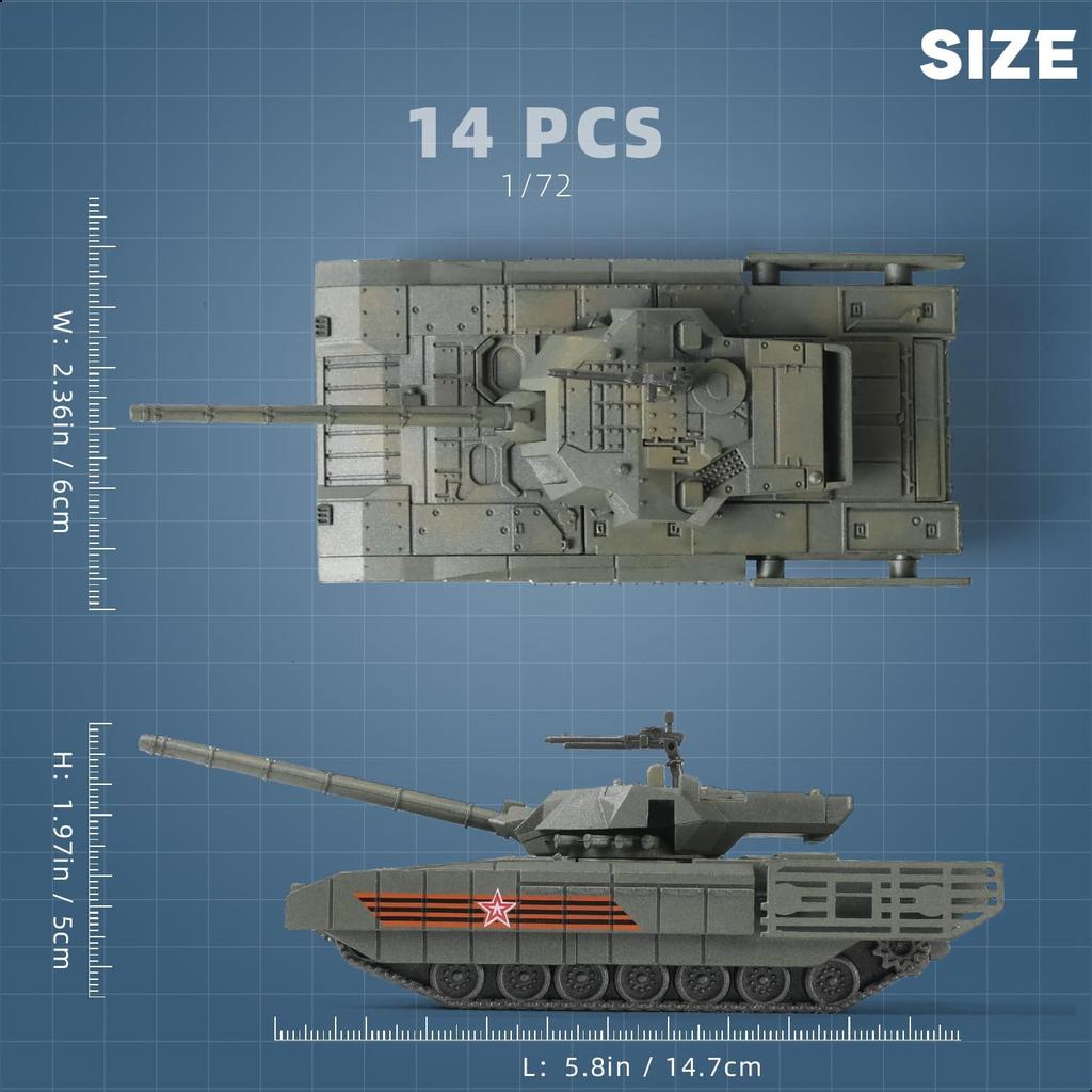 1/72 Современный российский военный основной боевой танк Т-14, модель с вращающейся башней, Т14, сборная игрушка-пазл, сборная модель танка, коллекция