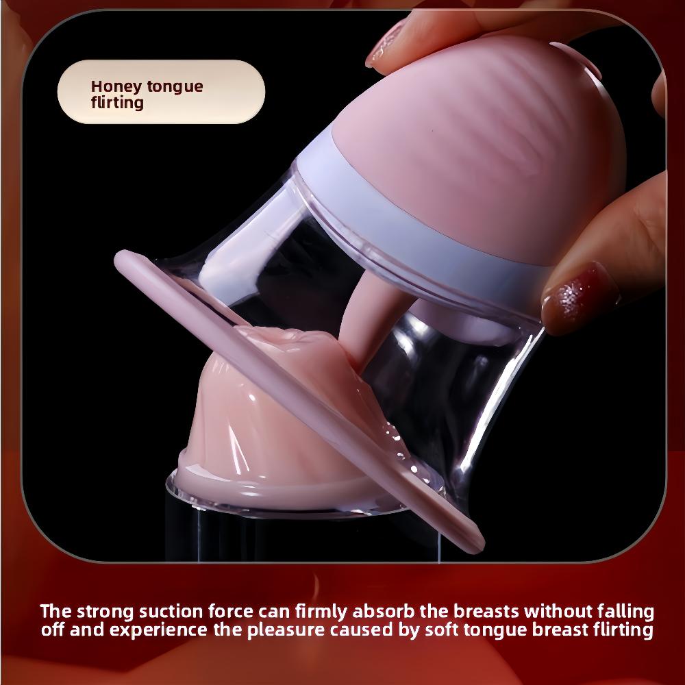 Вакуумный вибратор для увеличения груди, вращающийся, с функцией лизания языком, вакуумный насос, массажер для груди, стимулятор сосков, мастурбатор, секс