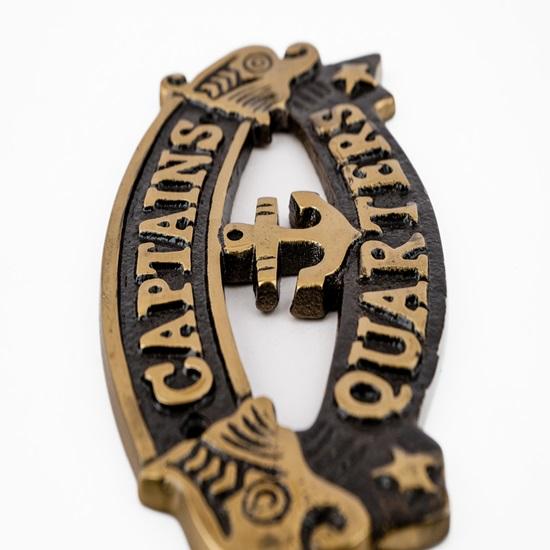 Captain's Quarters Door Plate Nautical Charm Plaque, Ship Boat Sign, Maritime Decor Wall Art for Home, Office