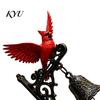 Durable Garden Hanging Ornament Red Bird Wall Mounted Doorbell, Resin Bell, Outdoor Handcrafted Door Bell Weatherproof for Farmhouse Porch Home Decor