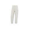 Solid Color Elastic Waistband Tapered Knit Sports Pants Women Bottoms White 623472-17