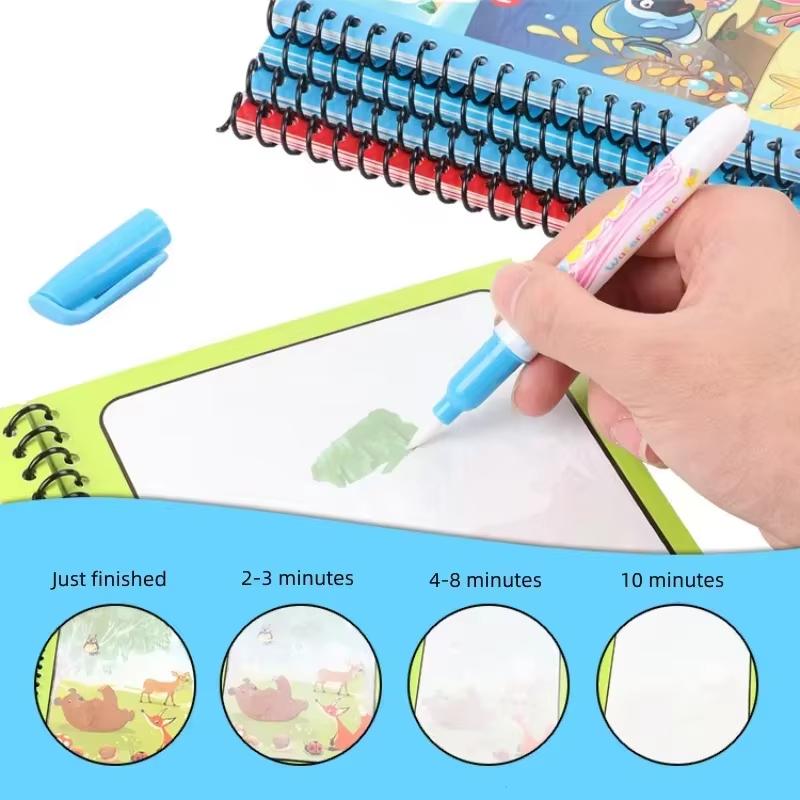 Children's Watercolor Painting Magic Book Reusable Animal Cartoon Painting Book Baby Paint Educational Toys Baby Montessori Toys