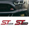 3D Metal ST Line Head Front Grille Car Emblem Badge Chrome Sticker for FORD ST Focus X 2 3 Kuga FIESTA MONDEO Auto Car Styling