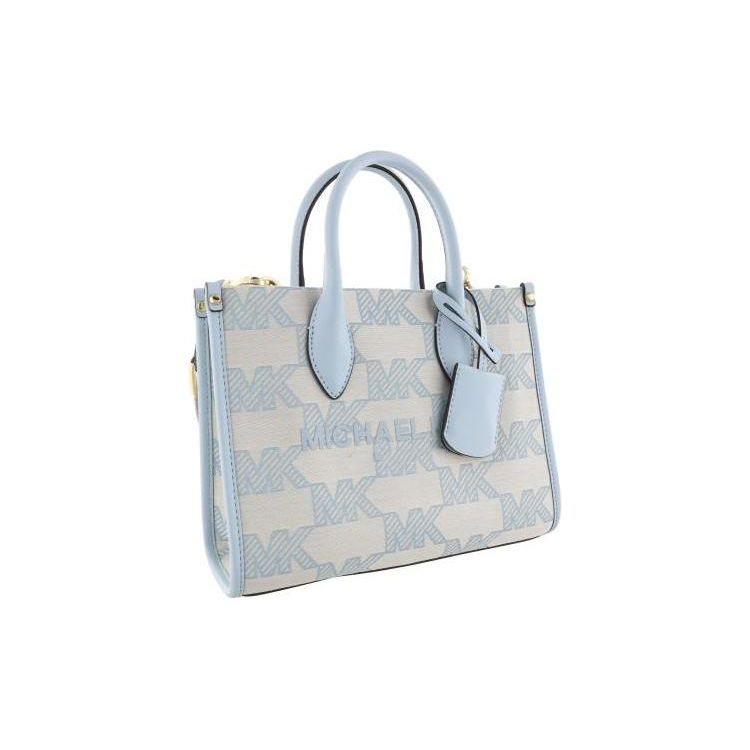 Michael Kors MK Mirella Классическая хлопковая сумка-тоут с принтом и логотипом-буквой Женские сумки-тоут Синий 35S3G7ZC5J-BLUE