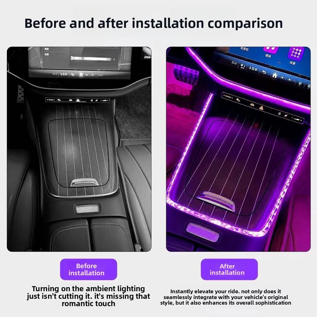 For Mercedes-Benz W214 E-Class Central Control Edge Crystal Light Frame E300 E260 Ambient Light Decorative Frame 2024-2026