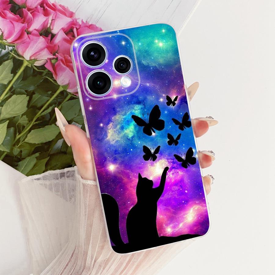 Чехол для OPPO Reno15 15F Защитный чехол для OPPO Reno15 F CPH2801 Reno 15 5G Capa цветок Мягкий силиконовый ТПУ Чехол для телефона
