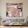 Watercolor color-block tapestry world map fabric wall hanging for bedroom and study room wall decoration background fabric