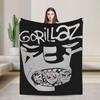Music Band Gorillaz Crew Flannel Blanket  Soft Throw Blanket for Outdoor Airplane Travel Fashion Bedspread Sofa Bed Cover