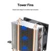 90mm Quiet Rainbow RGB Cooling Fan with 2 Heat Pipes Silent RGB Fan CPU Cooling Fan for Intel 1150/1151/1155/1156/1200 AMD AM2