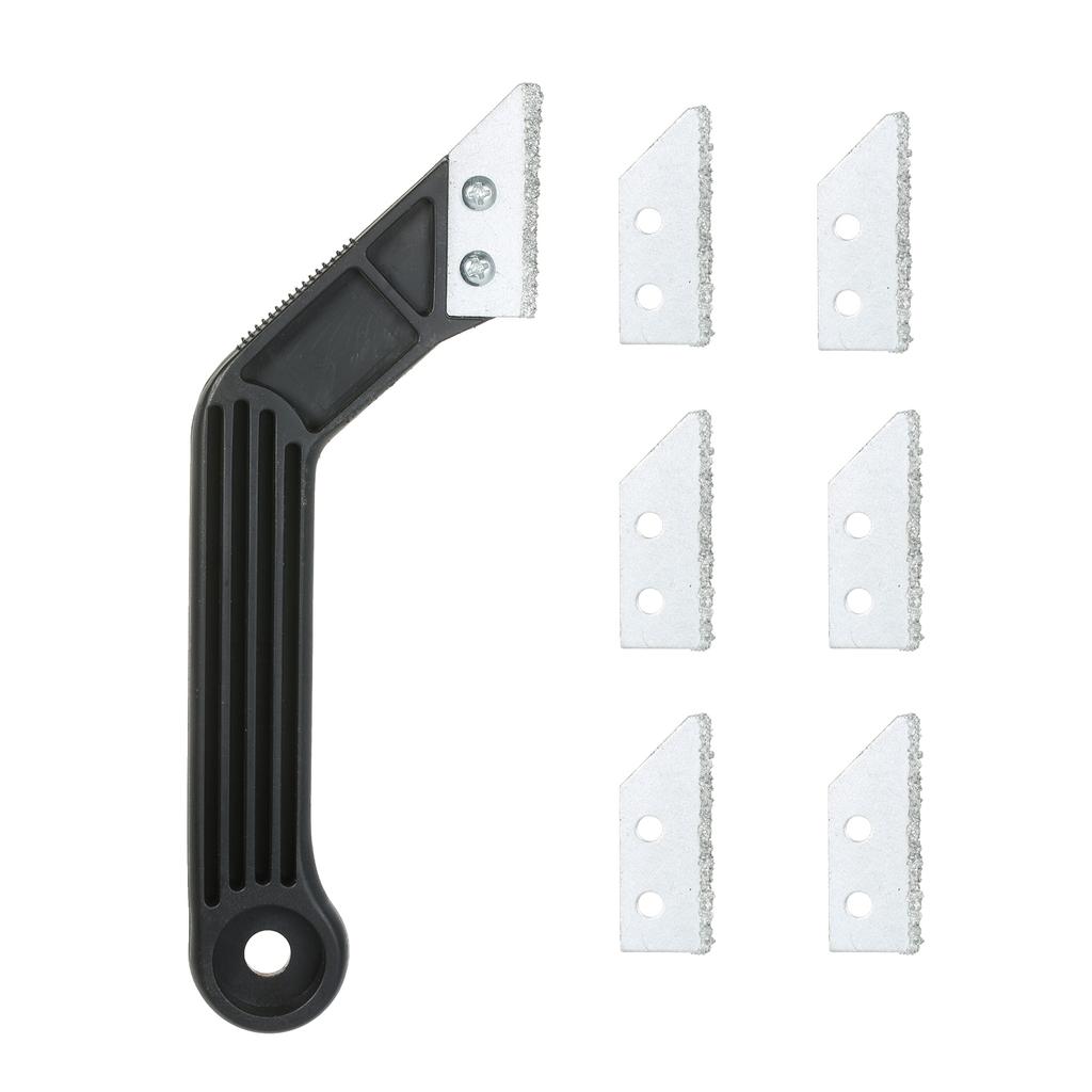 Professional Tile Grout Remover Angled Tile Grout Saw with 5 Pieces Extra Replacement Piece for Quick Grout Removal