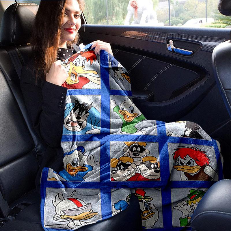 1pc Donald Duck & Friends Character Print Blanket Home Decor, Couch Throw, Outdoor, Gift for Friends, Flannel, Bedroom, Living Room, Travel