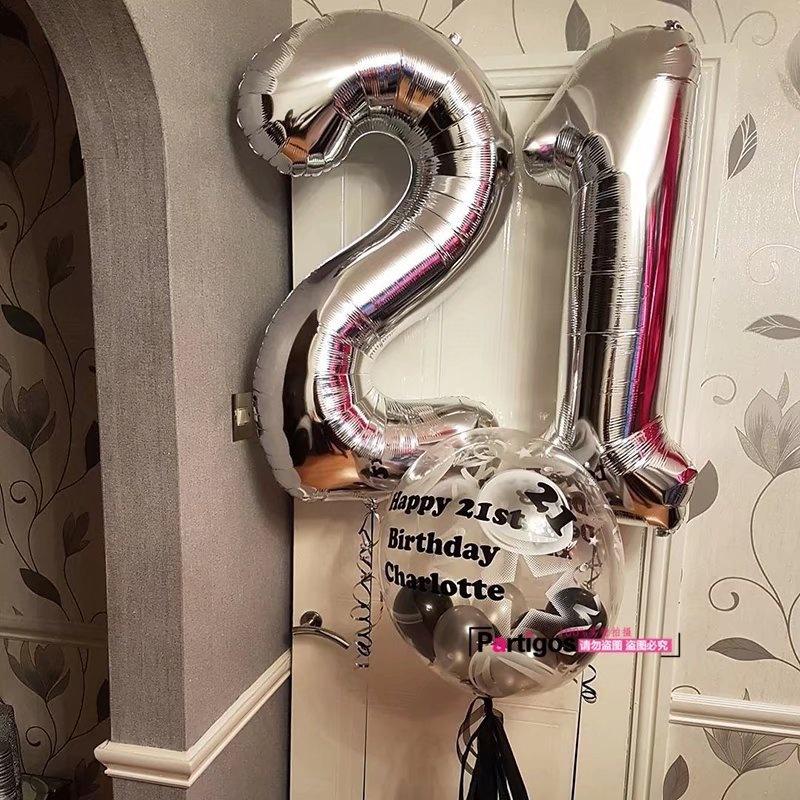 32-дюймовые большие 6-цветные воздушные шары из гелиевой фольги с большим номером, цифровые воздушные шары, украшения для дня рождения, вечеринки