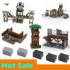 Детали MOC Военное Поле битвы WW2 Руины Оружие Крепость Блокгауз Строительные Блоки Армейская Архитектура Кирпичи Игрушки Подарки для Детей