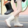 New Fashion Women's Rain Shoes Classic Medium Tube Women's Water Shoes Non-slip Sole Women's Rubber Shoes Wading Rain Boots Cover Feet Water Boots