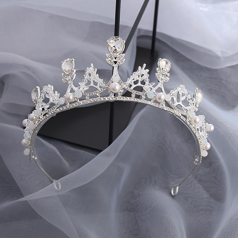 Korean Bridal Crown, Wedding Hairdo, Dinner Party, Birthday Performance Catwalk Crystal Crown, Princess Hairpin