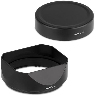 Металлическая квадратная бленда Haoge + крышка для объектива для Fujifilm, совместимая с Sony Carl Zeiss Sonnar T* FE 35mm F2.8 ZA, FE 55mm/F1.8 и FE 24mm F1.8 ZA