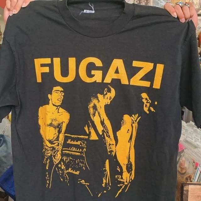 Vintage Fugazi Punk Band Retro Style Black Unisex Tshirt Men Women Unisex T-Shirt